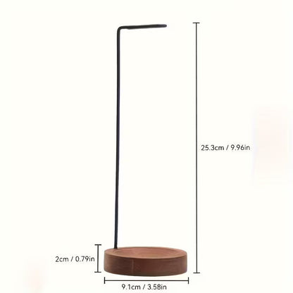 Elegant Wooden Incense Holder w/ Black Stand
