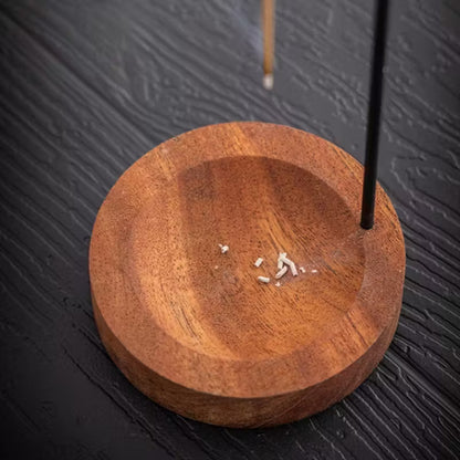 Elegant Wooden Incense Holder w/ Black Stand