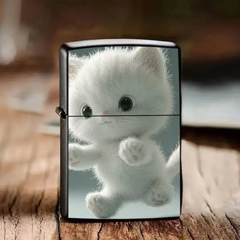 SHMMELZ Cute White Kitten Butane Lighter Case