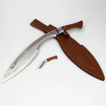 19.5" Full Tang Kukri w/ Blade & Mahogany Handle