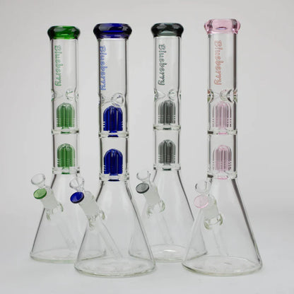 Blueberry 15" Double Tree Perc Beaker