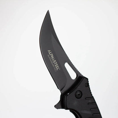 ALPHASTEEL - 8.5" Folding Pocket Knife - Grimblade