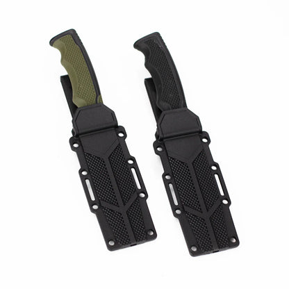 ALPHASTEEL - 9" Fixed Blade Serrated Knife w/ ABS Sheath