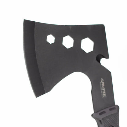 ALPHASTEEL - 10" Tactical Axe w/ Sheath Black Hatchet