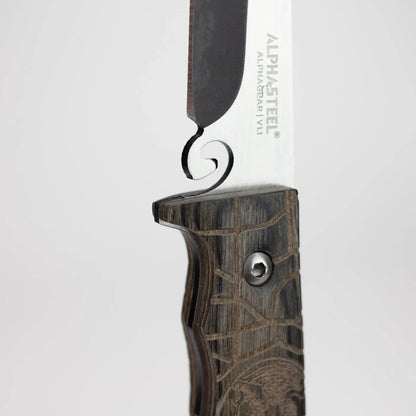ALPHASTEEL - 8" Full Tang Fixed Blade Hunting Knife