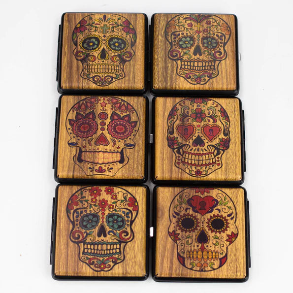 Étui à cigarettes en cuir et métal