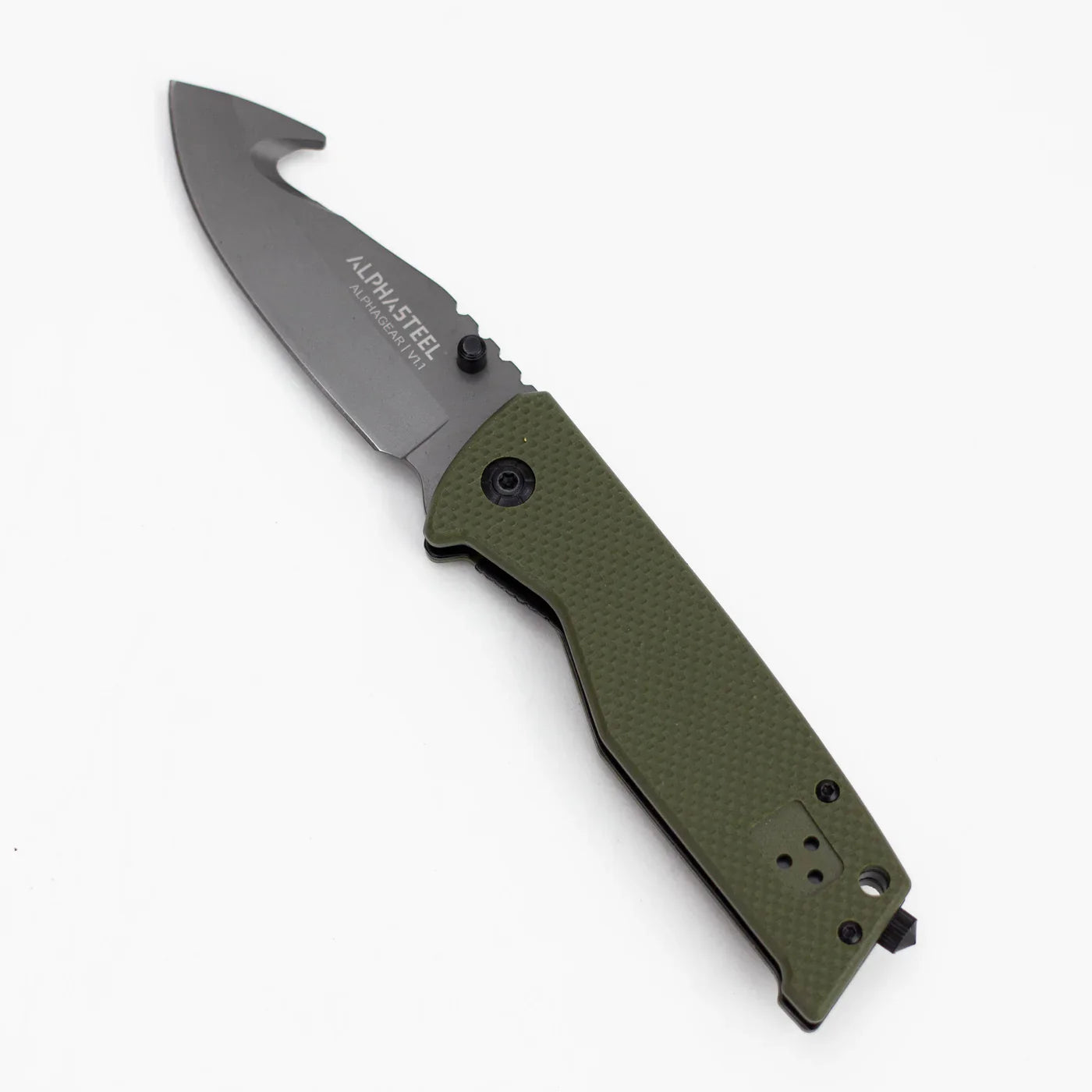 ALPHASTEEL - 8" Hunting Knife - Green Fold