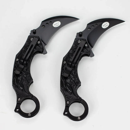 Snake Eye - 3" Folding Karambit Blade - Reaper Skull Design