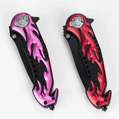 Snake Eye - 8.5" Outdoor Rescue Hunting Knife - Scorch