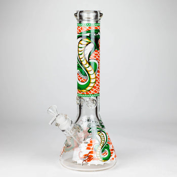 14" Cobra snake Glow in the dark 9mm glass bong