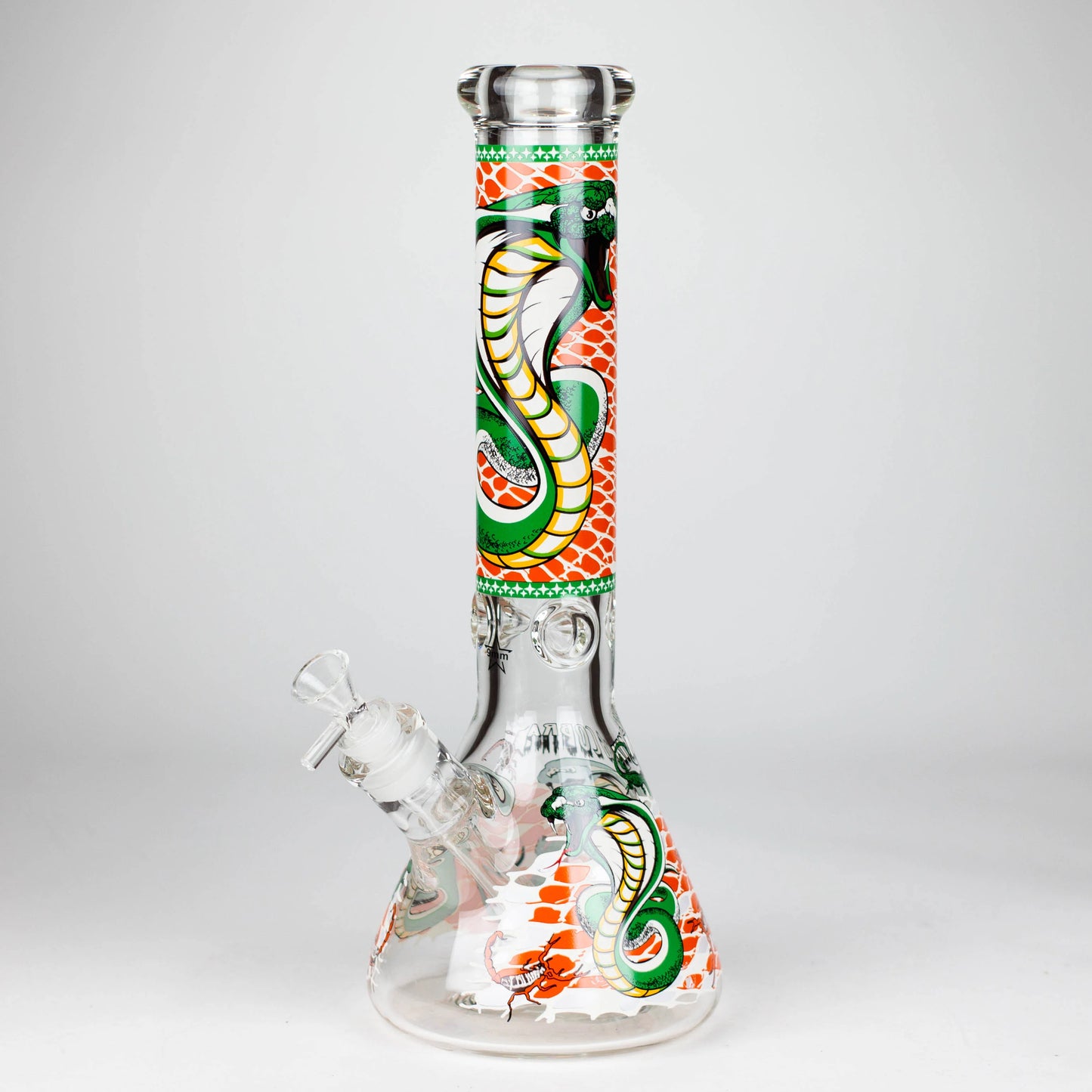 14" Cobra snake Glow in the dark 9mm glass bong