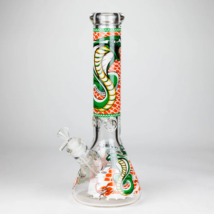 14" Cobra snake Glow in the dark 9mm glass bong