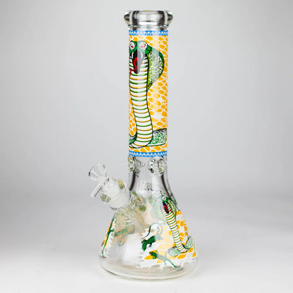 14" Cobra snake Glow in the dark 9mm glass bong