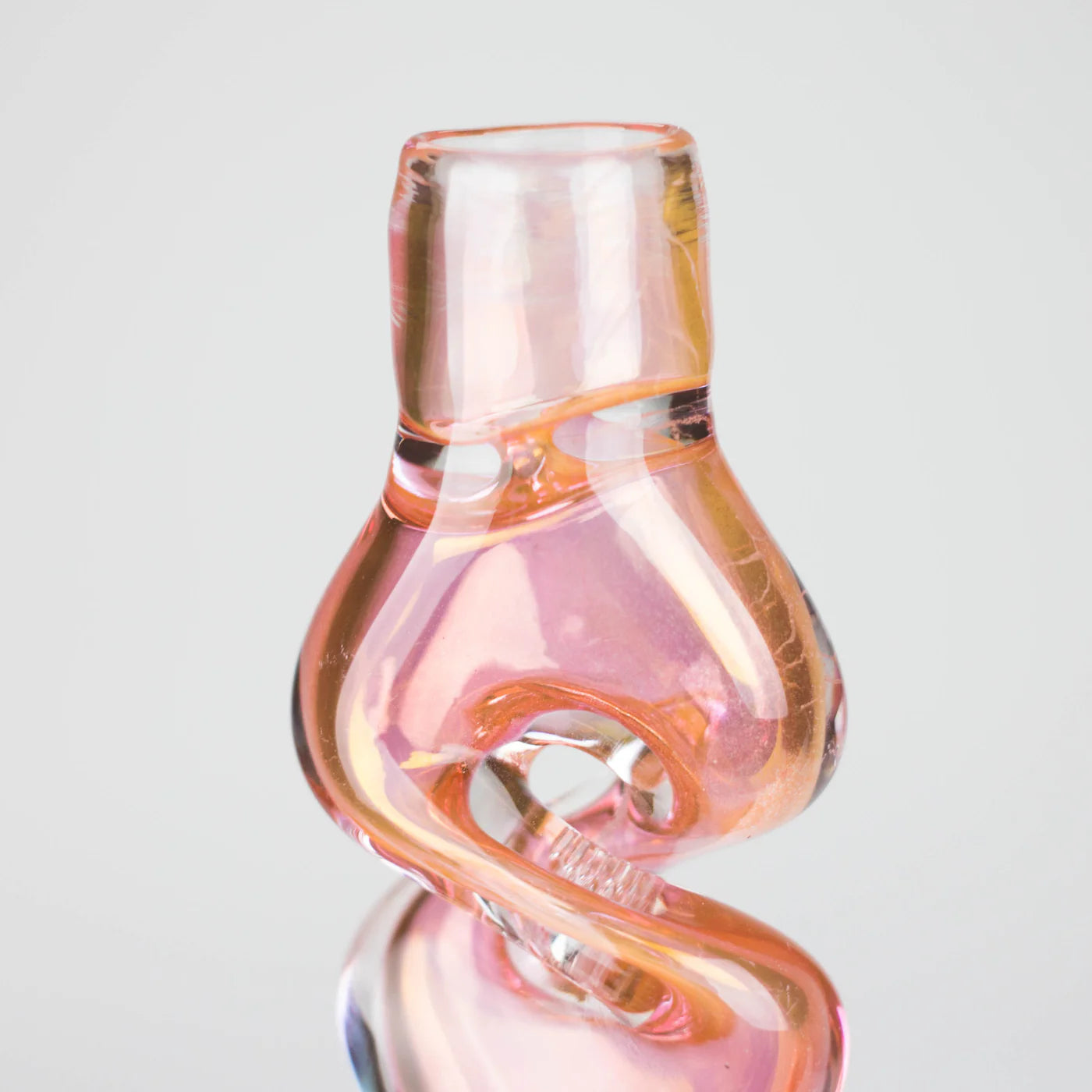 2.5" Pink Gold Fumed Glass Twist Pipe