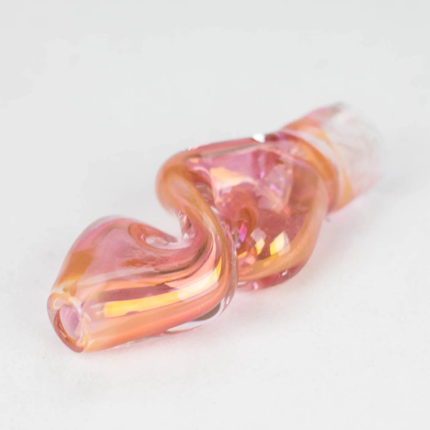 2.5" Pink Gold Fumed Glass Twist Pipe