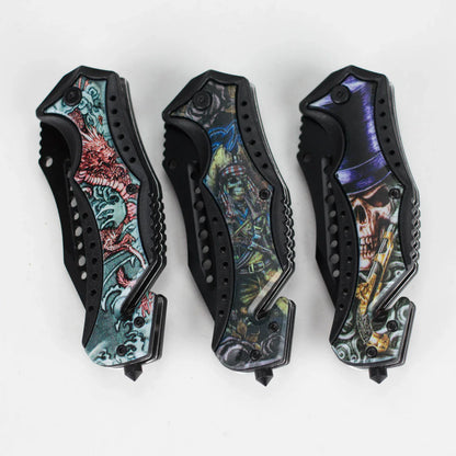 7" Foldable Pocket Knife - SkullBlade