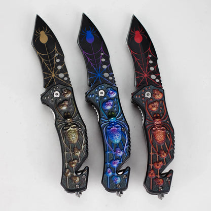 8.5" Foldable Pocket Knife - Spider Edge