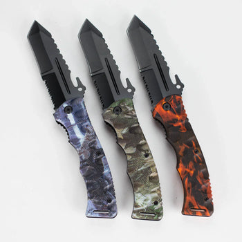 8" Foldable Pocket Knife - Tactical Flame
