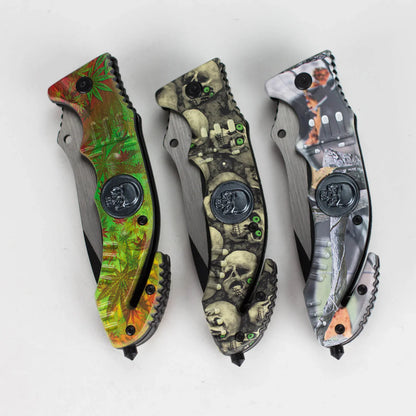 8.5" Foldable Pocket Knife - SkullMark