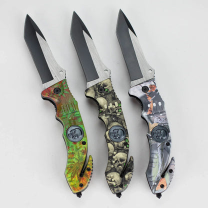 8.5" Foldable Pocket Knife - SkullMark