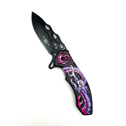 Black Widow - 8.75" Foldable Pocket Knife - Hellscale