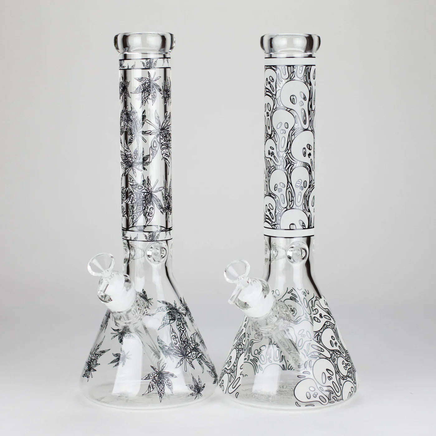 14″ Glow-in-the-Dark Glass Beaker Bong - Ghost