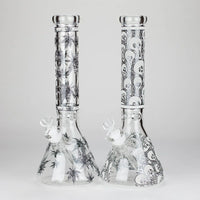 14″ Glow-in-the-Dark Glass Beaker Bong - Leaf