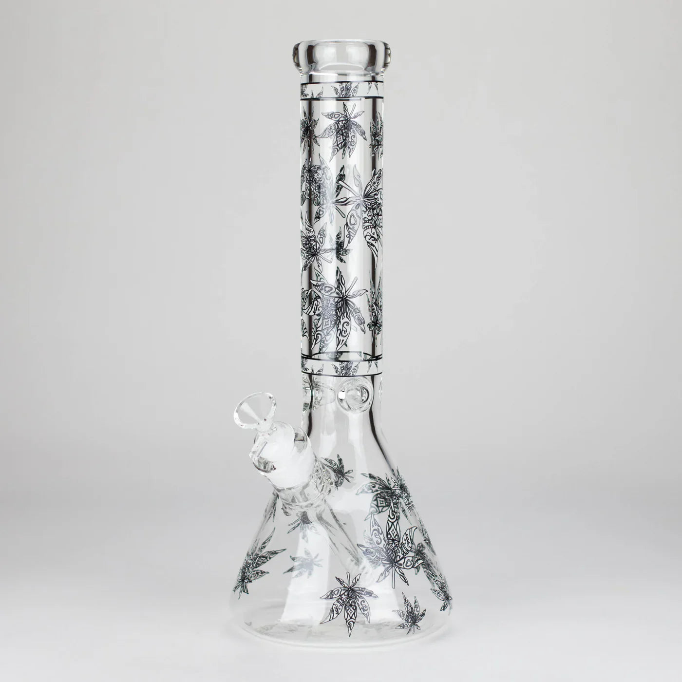 14″ Glow-in-the-Dark Glass Beaker Bong - Leaf