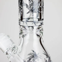 14″ Glow-in-the-Dark Glass Beaker Bong - Leaf