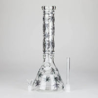 14″ Glow-in-the-Dark Glass Beaker Bong - Leaf