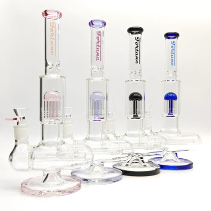 Fortune - 14" Double Inline Stemless to Grid Percolator Bong