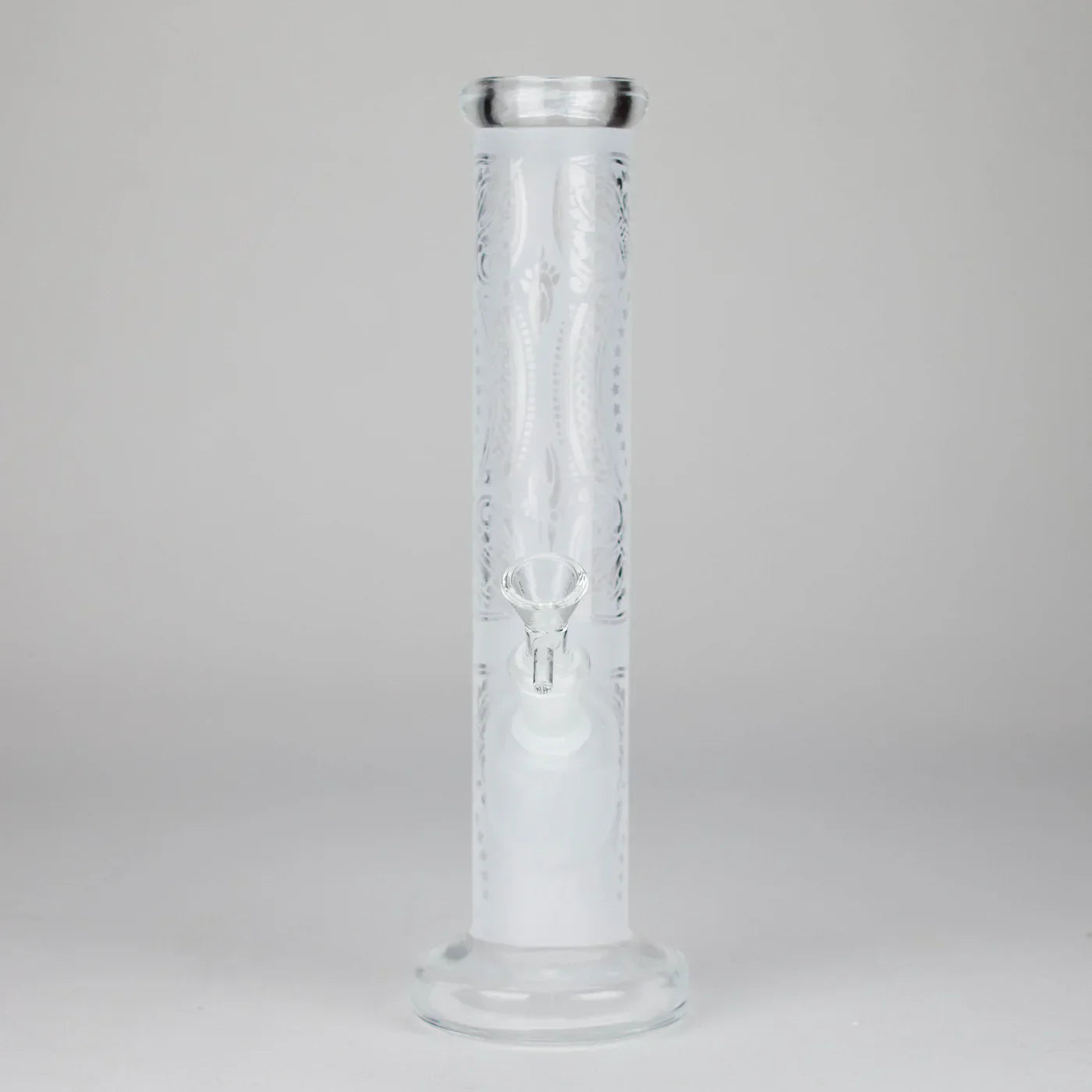 11″ Straight Tube Classic Frosted Glass Bong - Pattern 1