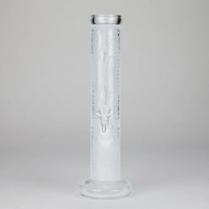11″ Straight Tube Classic Frosted Glass Bong - Pattern 1