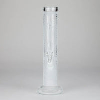11″ Straight Tube Classic Frosted Glass Bong - Pattern 1