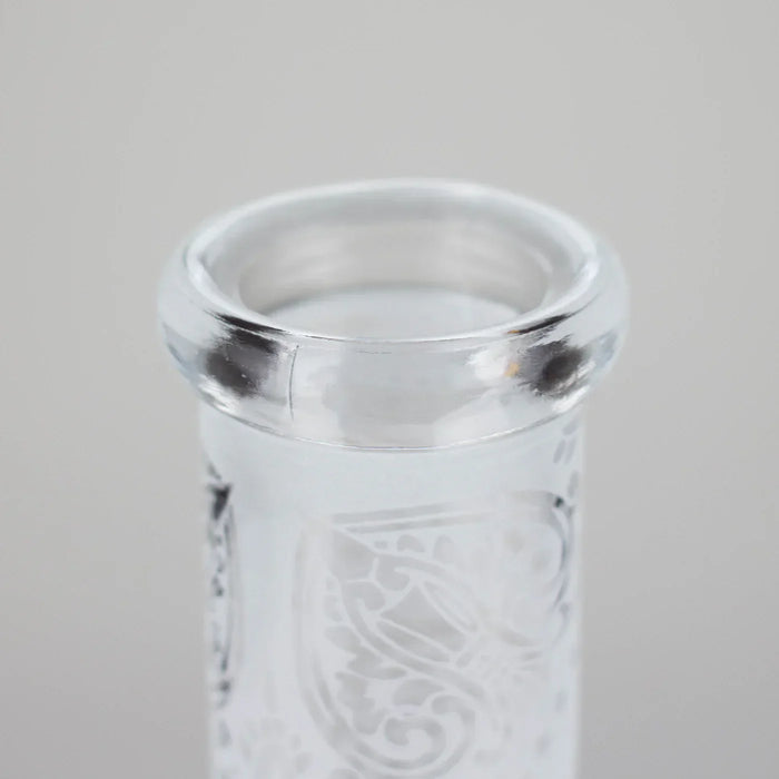 11″ Straight Tube Classic Frosted Glass Bong - Pattern 3