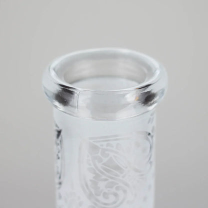 11″ Straight Tube Classic Frosted Glass Bong - Pattern 1