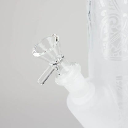 11″ Straight Tube Classic Frosted Glass Bong - Pattern 5