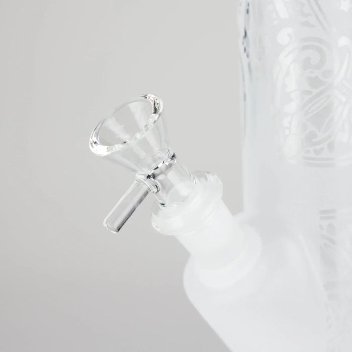 11″ Straight Tube Classic Frosted Glass Bong - Pattern 5