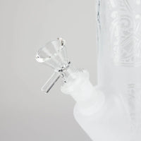 11″ Straight Tube Classic Frosted Glass Bong - Pattern 1