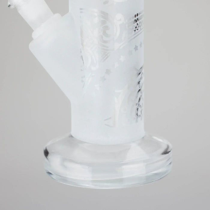 11″ Straight Tube Classic Frosted Glass Bong - Pattern 1