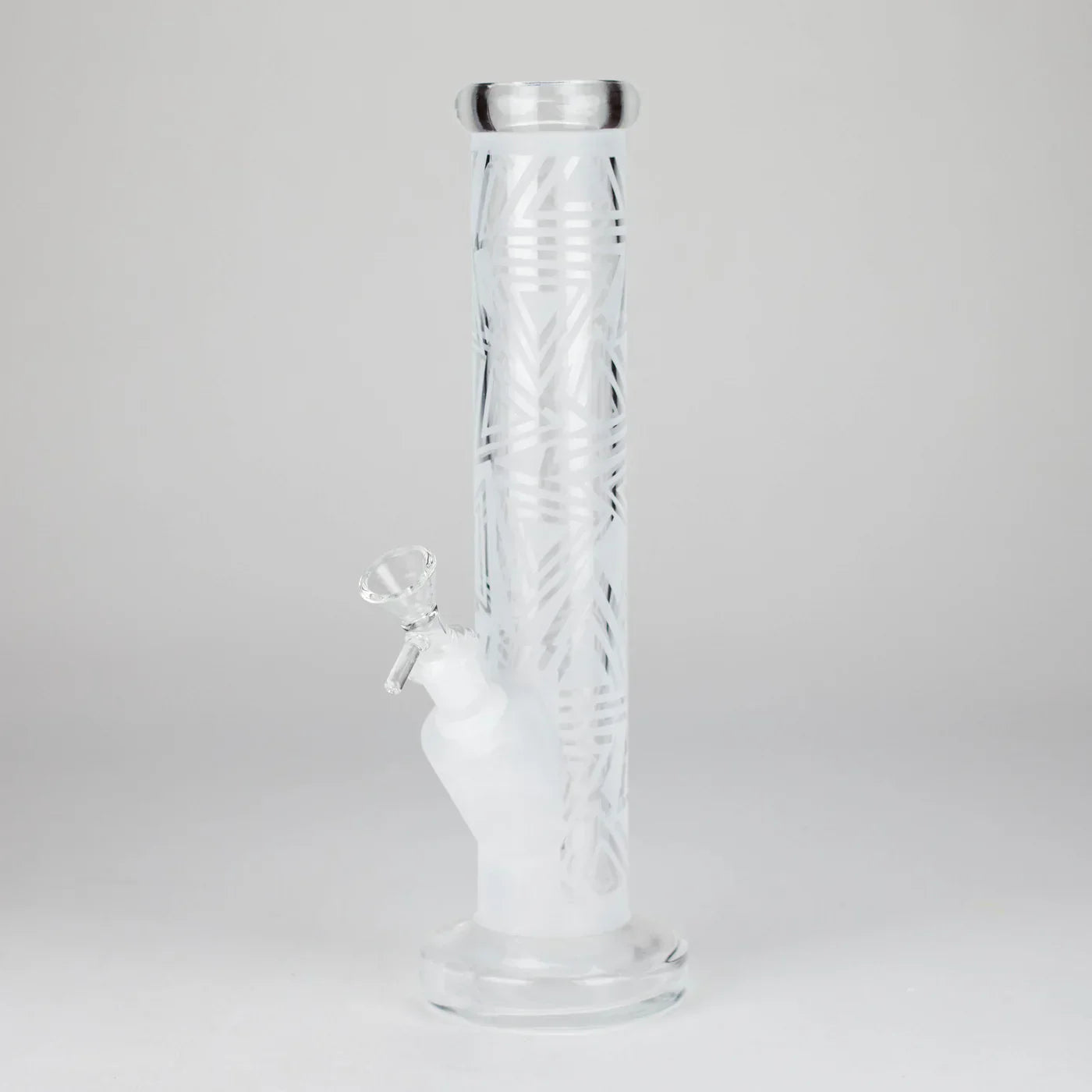 11″ Straight Tube Classic Frosted Glass Bong - Pattern 3