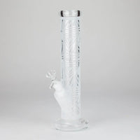 11″ Straight Tube Classic Frosted Glass Bong - Pattern 3