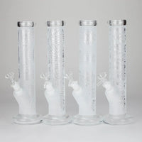 11″ Straight Tube Classic Frosted Glass Bong - Pattern 1