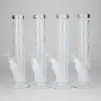 11″ Straight Tube Classic Frosted Glass Bong - Pattern 5
