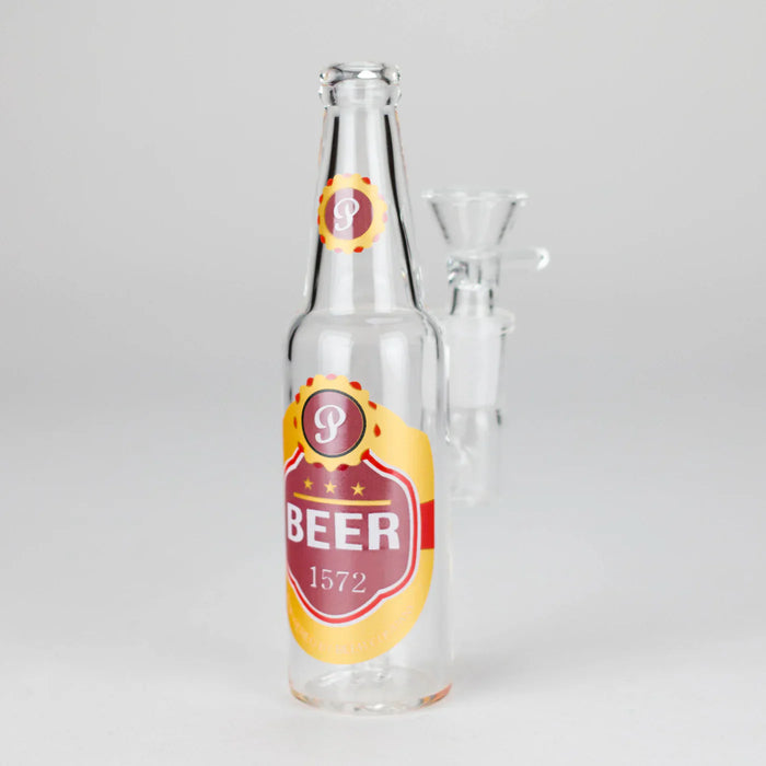 6″ Beer Bottle Design Glass Bong