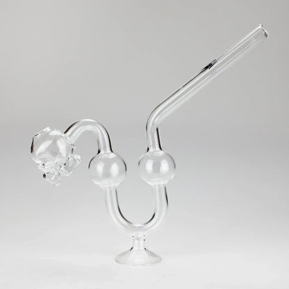6.5" Skull Bent Curved Glass Oil Pipe
