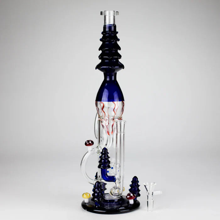 17" Enchanted Forest Stemless Recycler Glass Bong