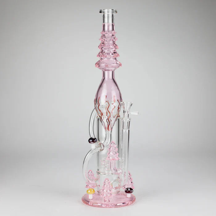 17" Enchanted Forest Stemless Recycler Glass Bong