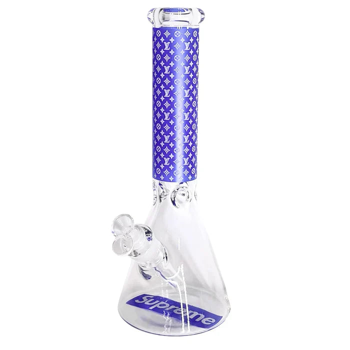 14" 7mm Stylish Glow-in-the-Dark Thick Glass Bong