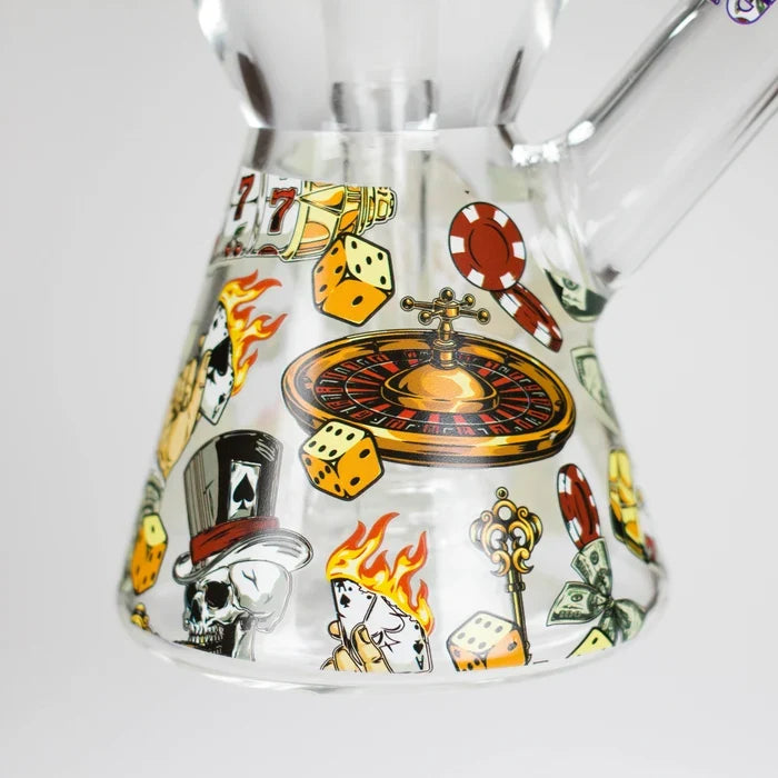 Haze - 8" Gambling Blue Glass Bong Bubbler